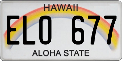 HI license plate ELO677
