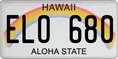 HI license plate ELO680