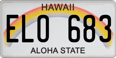 HI license plate ELO683