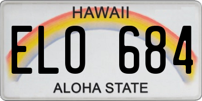 HI license plate ELO684