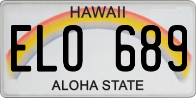 HI license plate ELO689