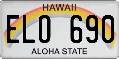 HI license plate ELO690