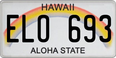 HI license plate ELO693