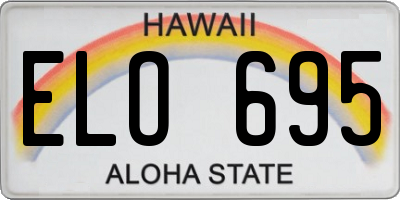 HI license plate ELO695