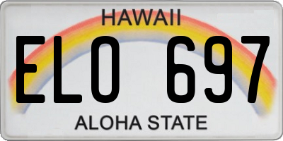HI license plate ELO697