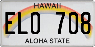 HI license plate ELO708