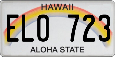 HI license plate ELO723