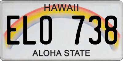 HI license plate ELO738