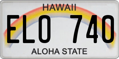 HI license plate ELO740