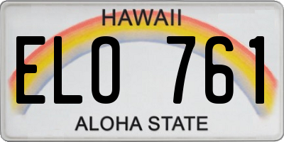 HI license plate ELO761