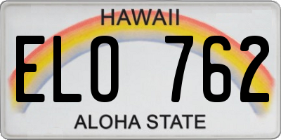 HI license plate ELO762