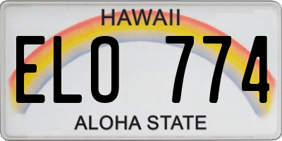 HI license plate ELO774