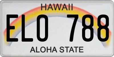 HI license plate ELO788