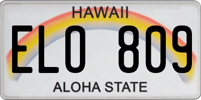 HI license plate ELO809