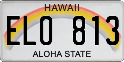 HI license plate ELO813
