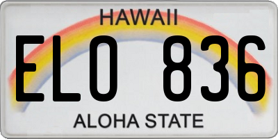 HI license plate ELO836