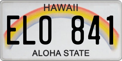 HI license plate ELO841