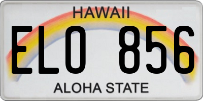 HI license plate ELO856