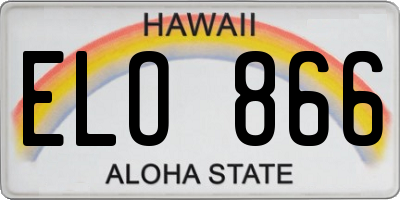 HI license plate ELO866