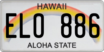 HI license plate ELO886