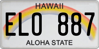 HI license plate ELO887