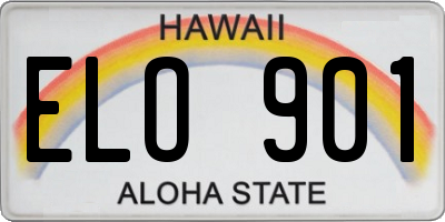 HI license plate ELO901