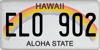 HI license plate ELO902
