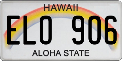 HI license plate ELO906