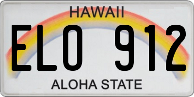 HI license plate ELO912