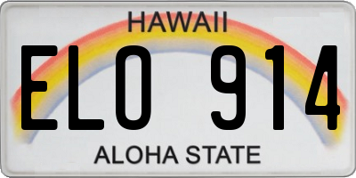 HI license plate ELO914