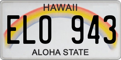 HI license plate ELO943