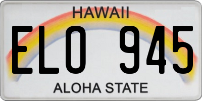 HI license plate ELO945