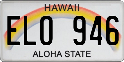 HI license plate ELO946