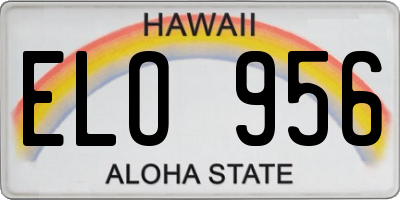 HI license plate ELO956