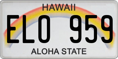 HI license plate ELO959