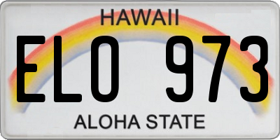 HI license plate ELO973