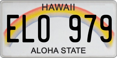 HI license plate ELO979