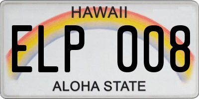 HI license plate ELP008