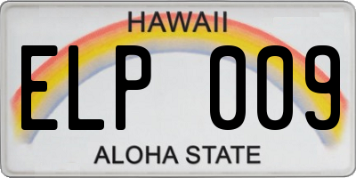 HI license plate ELP009