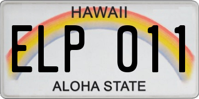 HI license plate ELP011