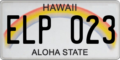 HI license plate ELP023