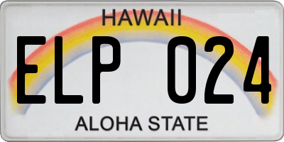 HI license plate ELP024