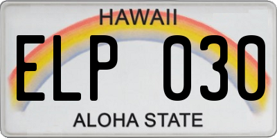 HI license plate ELP030