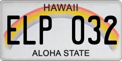 HI license plate ELP032