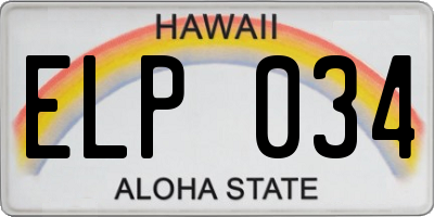 HI license plate ELP034