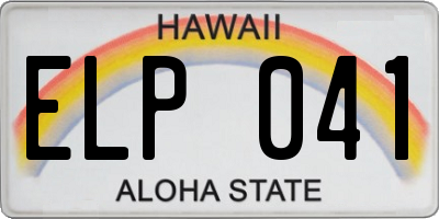 HI license plate ELP041