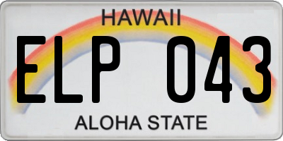 HI license plate ELP043