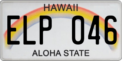 HI license plate ELP046