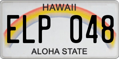 HI license plate ELP048