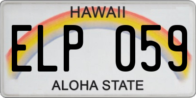 HI license plate ELP059